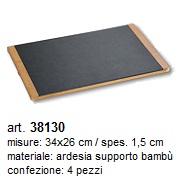 piatto in ardesia con supporto in legno