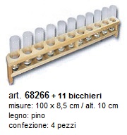 metro di birra in legno con 11 bicchieri