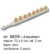 porta grappa in legno con 8 bicchierini