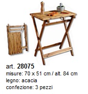 tavolino richiudibile in legno